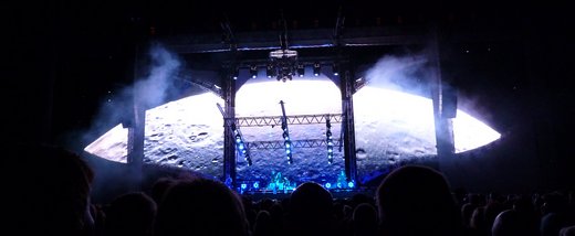 An amazing video show. Here's the moon during "Minor Earth, Major Sky" (Picture by Jakob)