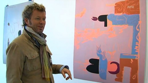 Magne in front of his version of Sgt. Pepper's Lonely Hearts Club Band.