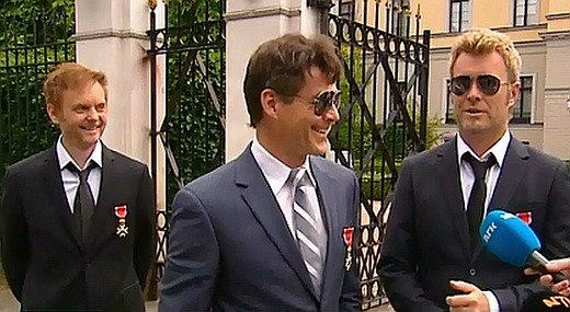 a-ha outside the Royal Palace in Oslo, June 10th