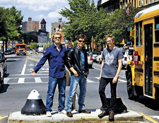 a-ha taking a break from rehearsals at Crown Heights in Brooklyn, May 4th. (Picture by Janne Møller-Hansen for VG)