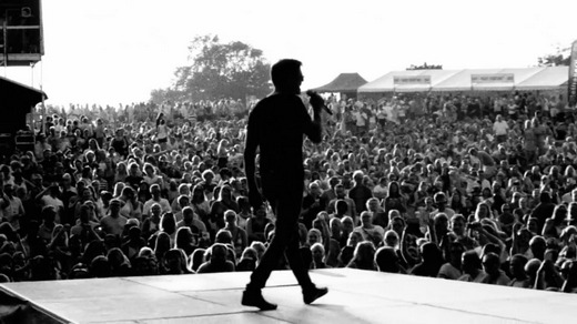 From the music video; Morten on stage in Kristiansand, July 11th