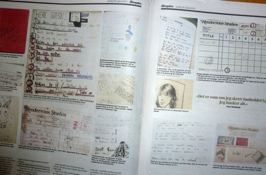 A selection of pages from Paul's notebooks are included in the Aftenposten article